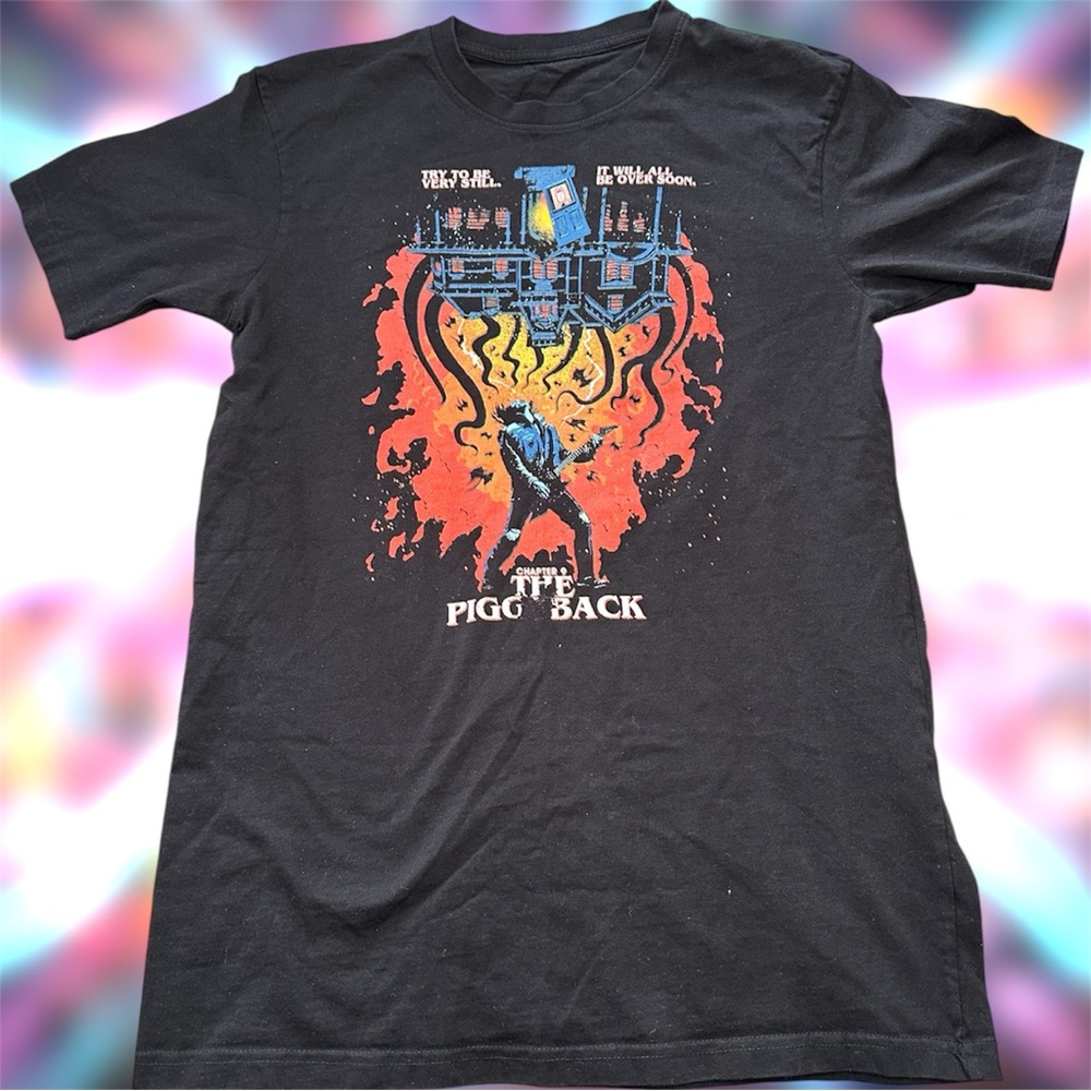 MAD Engine Black Tee with Fiery Graphic